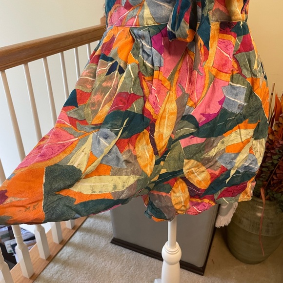 Blush Orange and Blue (floral) Spaghetti Strap Romper - Picture 7 of 9